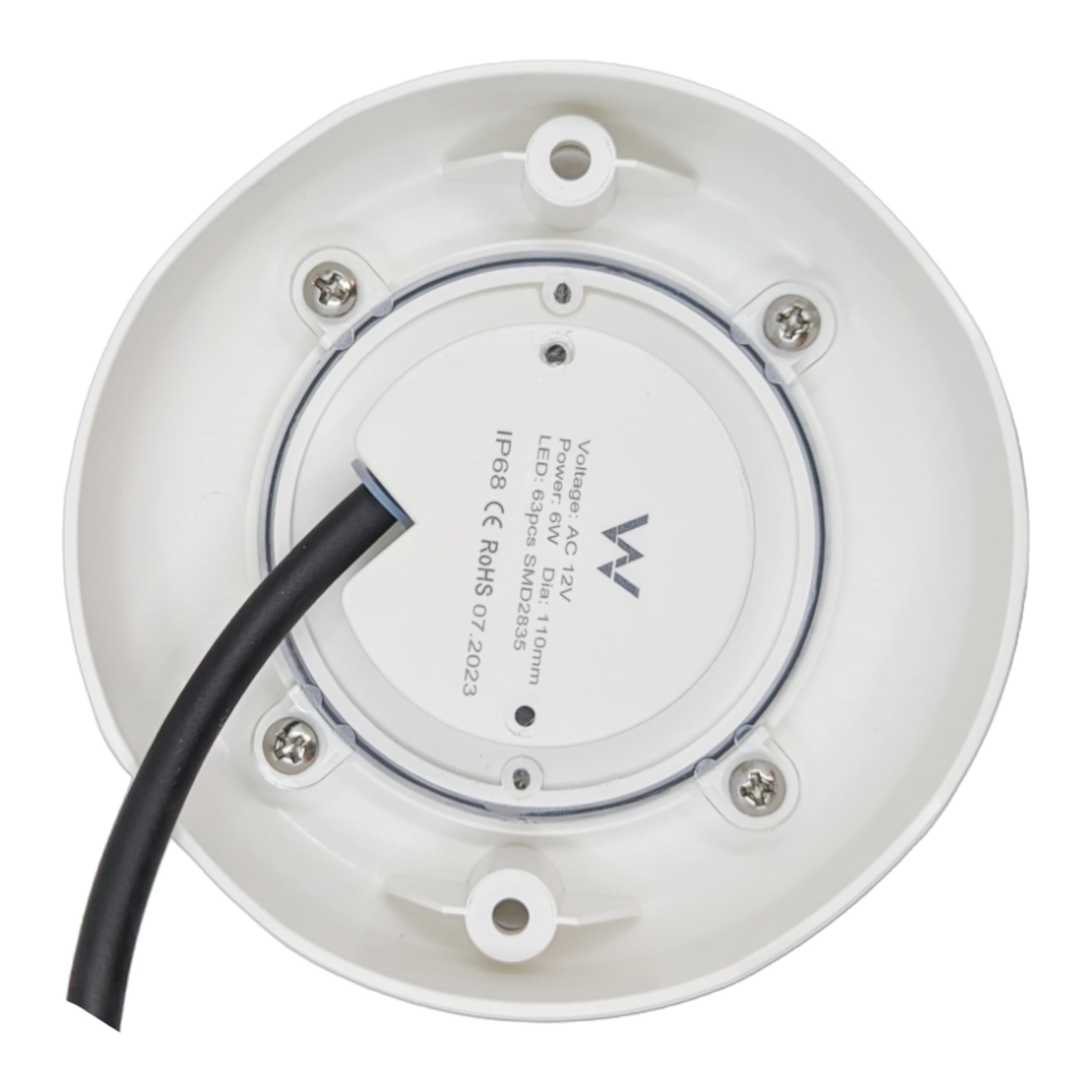 SWIMHOME Warmpool Foco LED Mini de Superficie para Piscina y Escalera, Blanco Frío 6000K, 6W, Resina Epoxy, Ø11cm