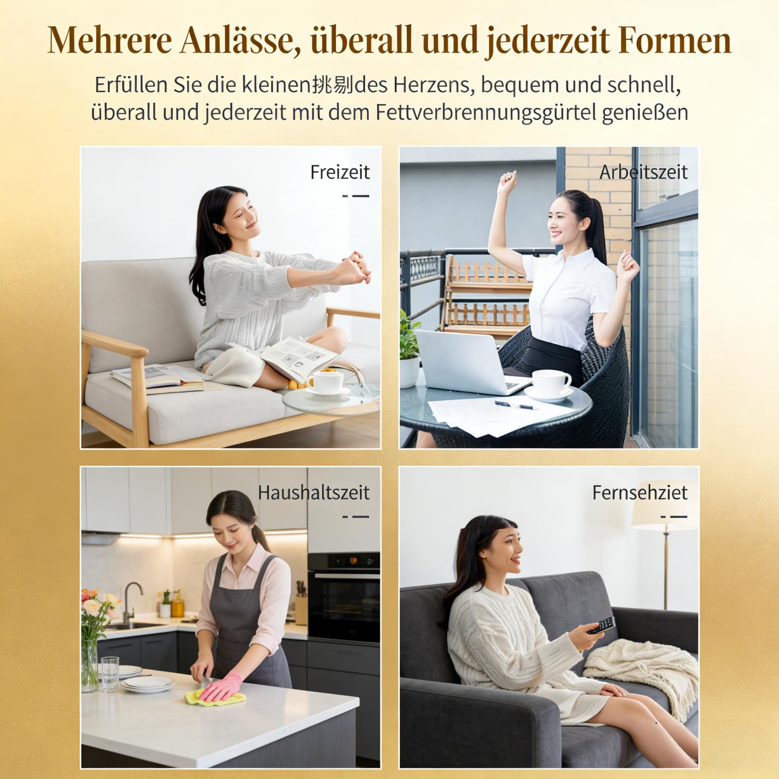 SlimKern Bauch Lipo Fettverbrenner-Elektrischer Kabelloser EMS-Gürtel mit Wärmetherapie Zweistufiger Vibrationsmassage Bauchweggürtel Bauchmuskeltrainer für Damen Ideal für Zuhause,Büro Reisen