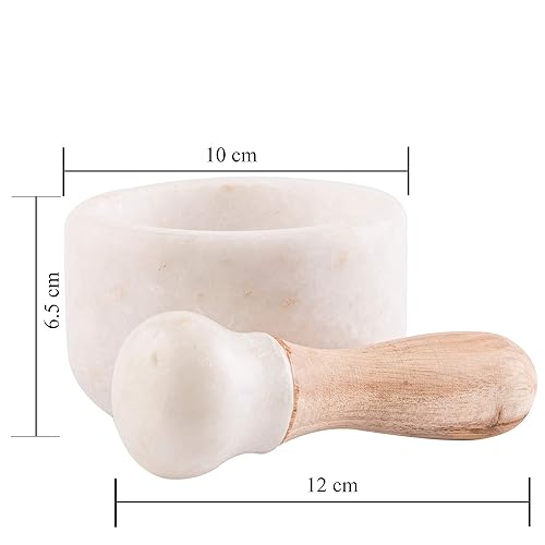 Miniatura 6 de Juego de mortero y mortero grande de alta resistencia, tallado a mano con trituradora de mármol para moler hierbas, especias, ajo, pastas de pesto y