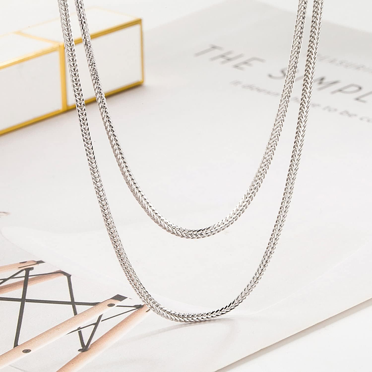 Dankadi Fashion 100% 925 Sterling Silver 2 mm Necklace Solid Silver Chopin Chain Link Silver Jewelry For Men & Women Italy Design - Image 7