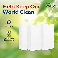 Vista 6 de Duro 8# Bolsas de almuerzo de papel blanco, 500 unidades, bolsas de papel blanco a granel para pan, bagel, delicatessen y restaurante, comida