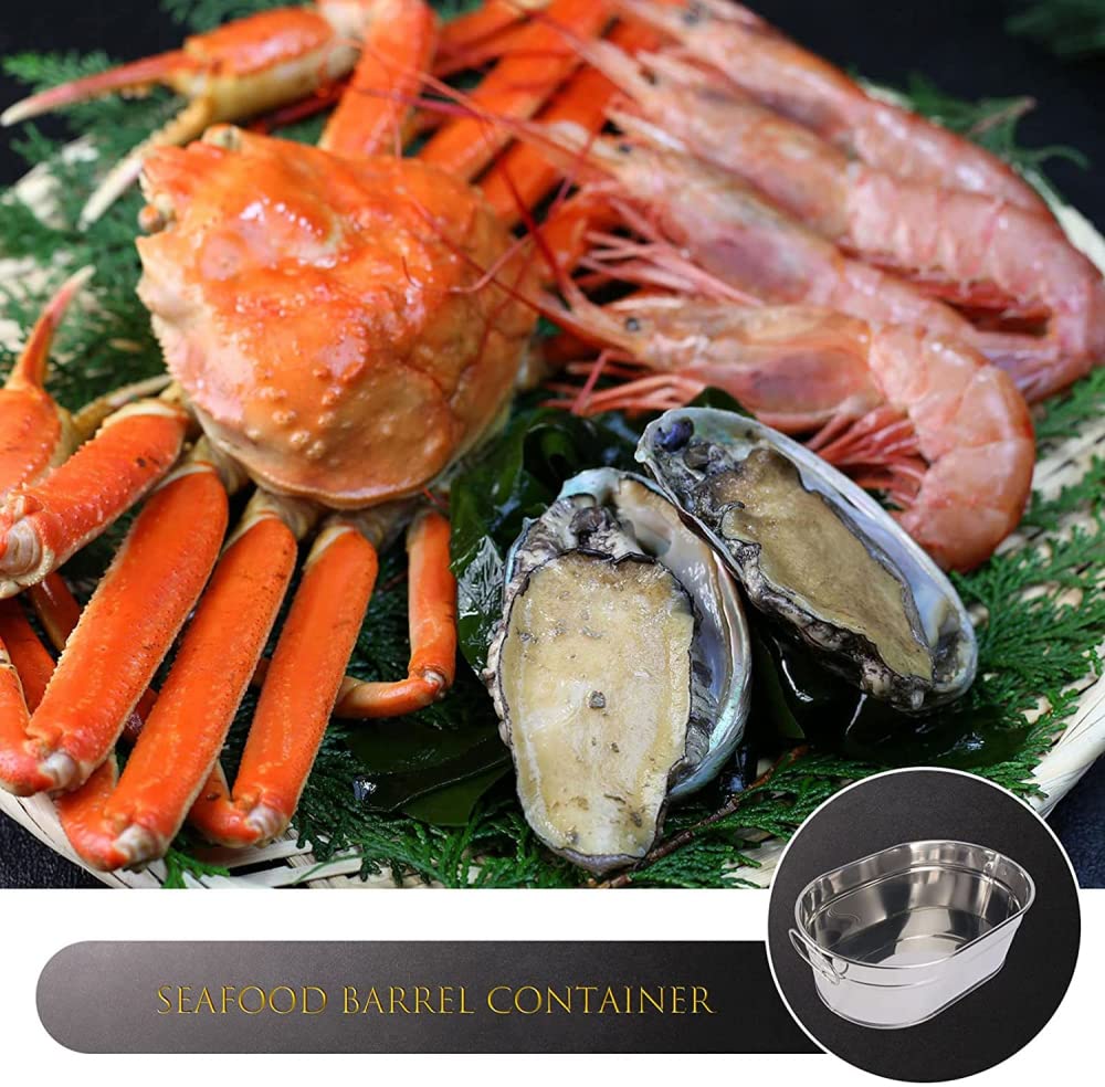 Cubo de Metal para Aperitivos de Acero Inoxidable, Cubo para Pepitas de Pollo, Plato para mariscos, contenedor, Bandeja para Servir Comida para Fiestas