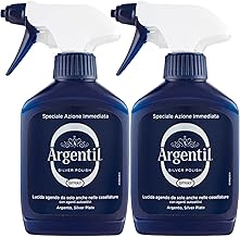 Argentil - Specific Silver Spray Cleaner, Fast Polishing and Antioxidant Action, with Self-active Agents, 150 ml x 2 Pieces