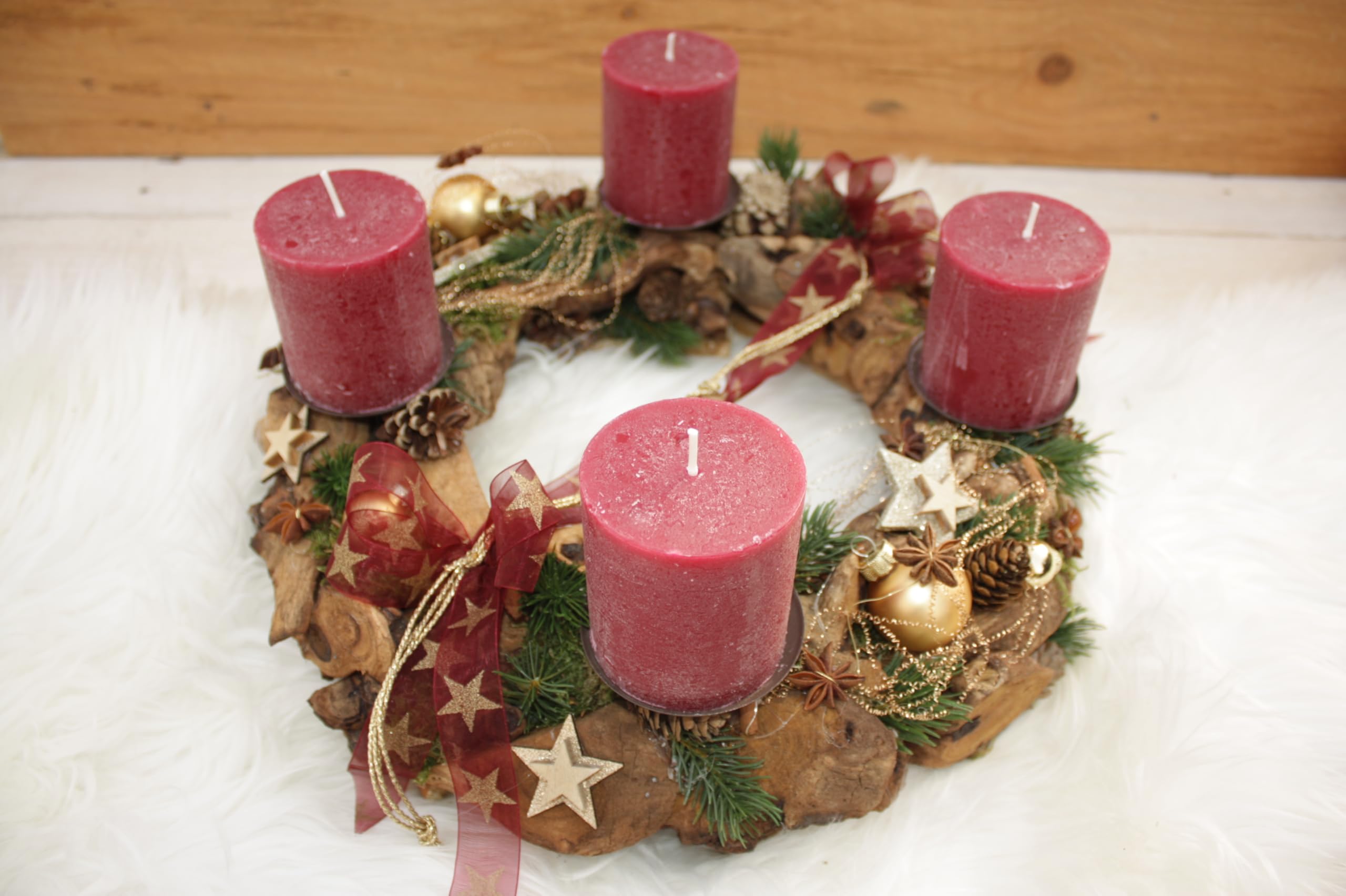 Adventskranz D40cm Altrot haltbar