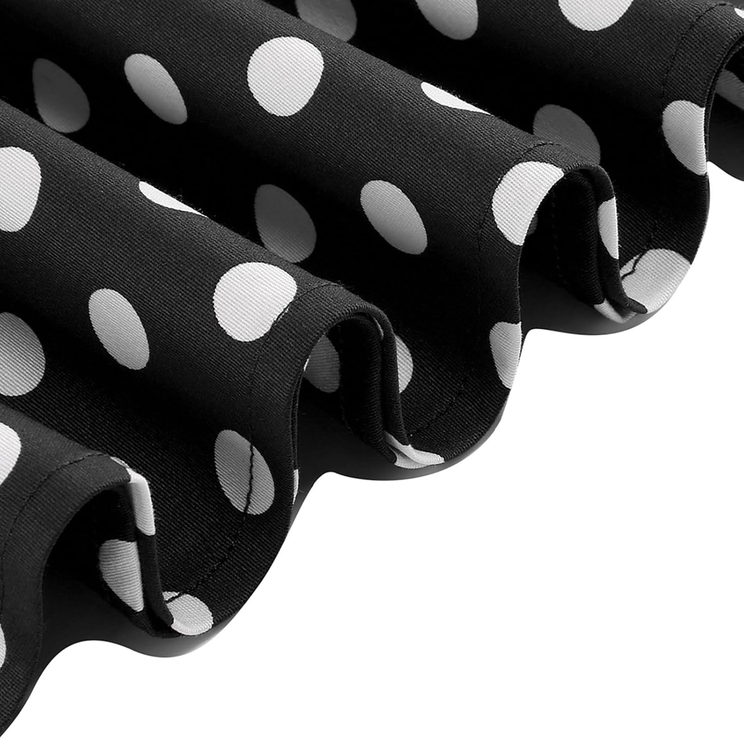 1950s Vintage Cocktail Dresses for Women: Polka Dot Square Neck Tea Length with Belt - Summer Retro Outfits for Wedding - Image 4