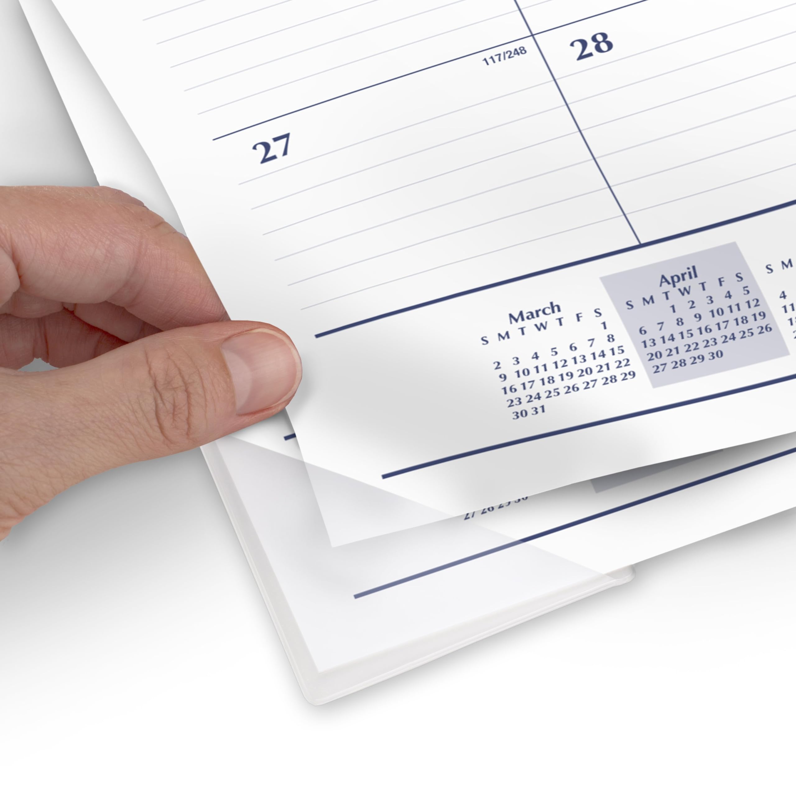 Mead Tischkalender 2026–2027 Planungsblock, akademischer 15 Monate April-Juni, monatlich, 54 x 43 cm, Standard, linierter Tagesblock, Basic (CAM92020)