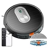 SHELIKI Robot Vacuum and Mop, 3-in-1 Robotic Vacuum Cleaner with 70-Day Self-Emptying Base, 360° LiDAR Navigation & Smart Mapping, 6000Pa Strong Suction for Pet Hair, Carpets & Hard Floors