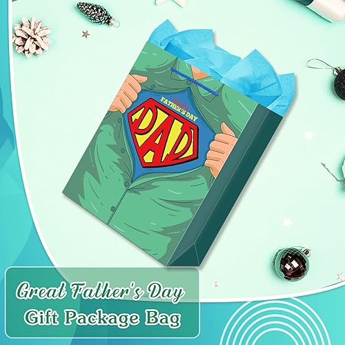 Miniatura 4 de FLYAB Bolsa de regalo para el día del padre con papel de seda, bolsa de regalo para el día del padre con asa, bolsa de regalo para el día del padre,