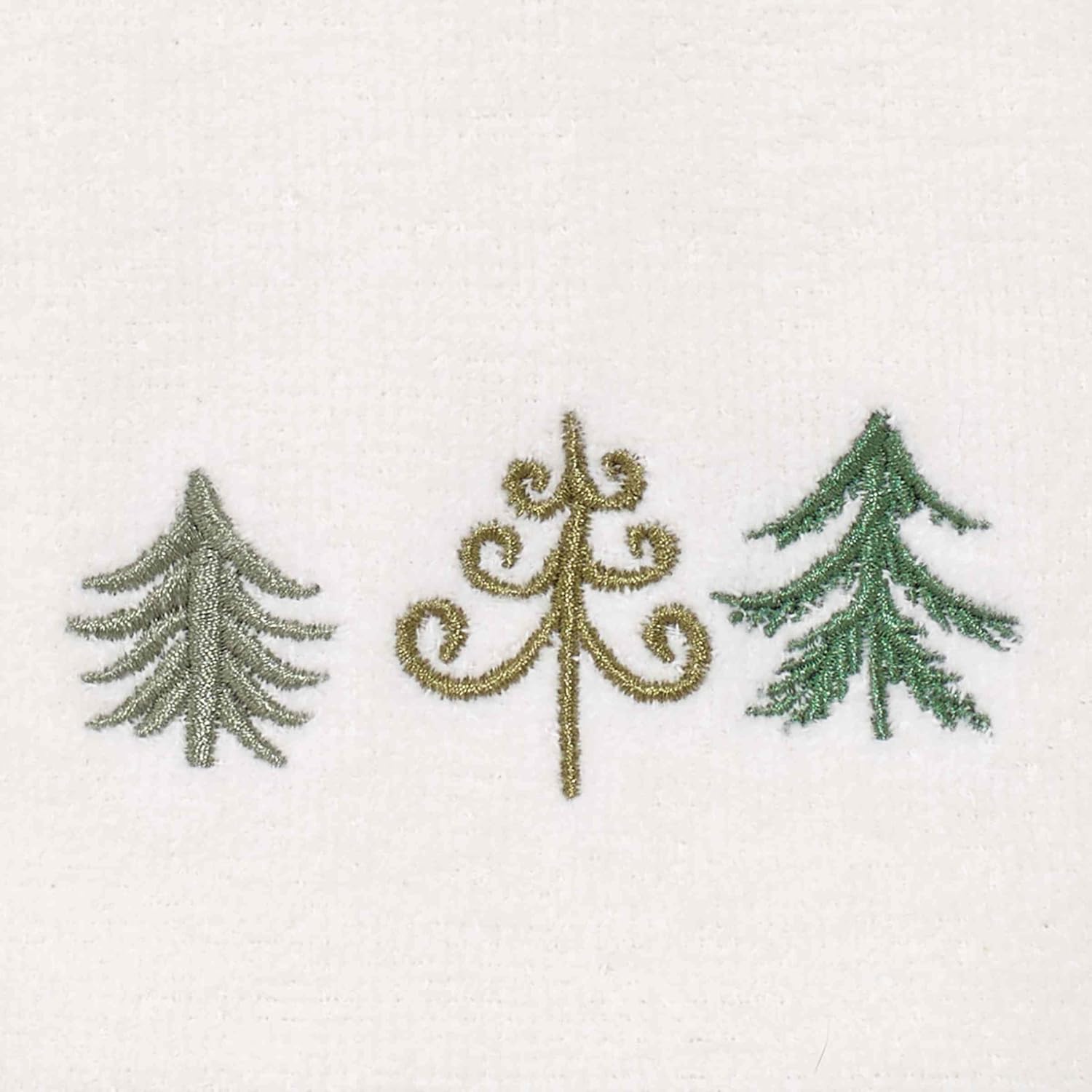 Avanti Linens - Fingertip Towels, Soft Embroidered Cotton Velour, Christmas Decorations, Set of 4 (Christmas Trees Collection)