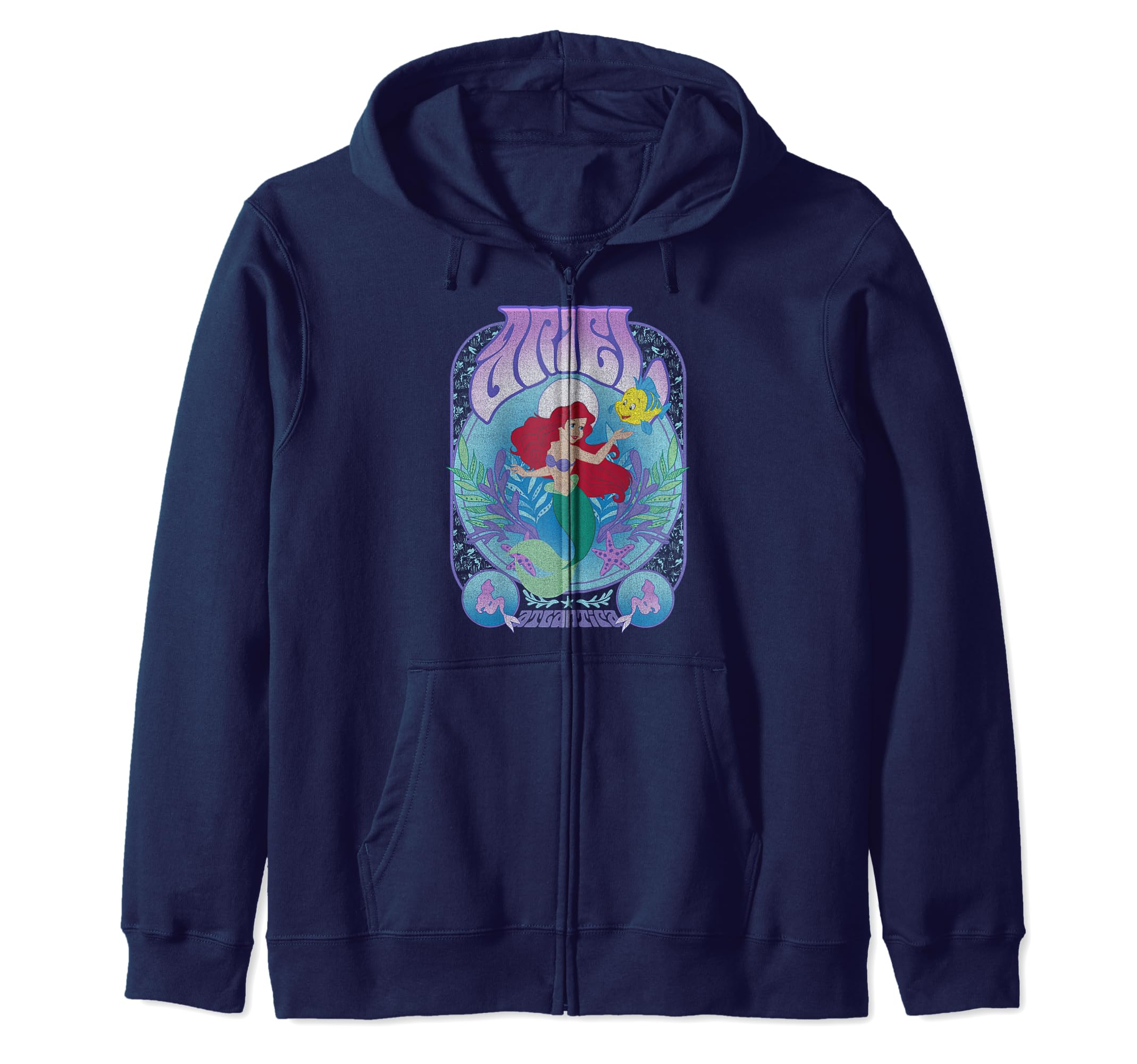 Sweat Ariel Disney avec imprimé poster rétro texturé et fermeture éclair pratique - 2
