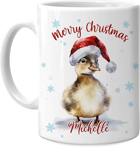 Vista 123 de Hyturtle Regalos personalizados para amantes de las ardillas, con sombrero de Papá Noel, taza de café de cerámica con nombre personalizado, taza