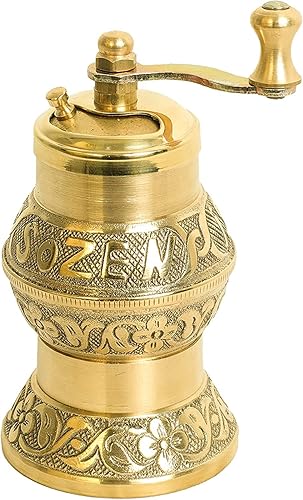 Tarihi Deirmenci Sözen Molinillo de pimienta de latón de 45 pulgadas hecho a mano manual portátil hecho a mano manivela de Estambul rebaba cónica