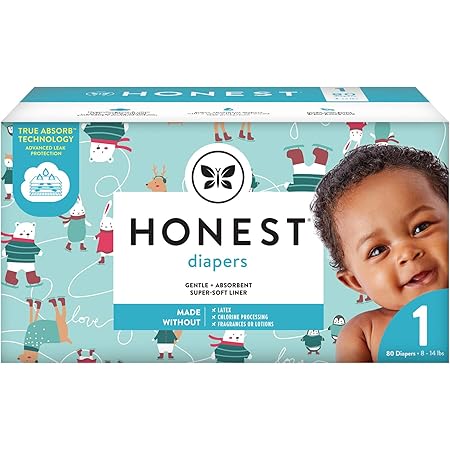Amazon Com The Honest Company Club Box Diapers With Trueabsorb Technology Ice Ice Baby Size 1 80 Count Health Personal Care