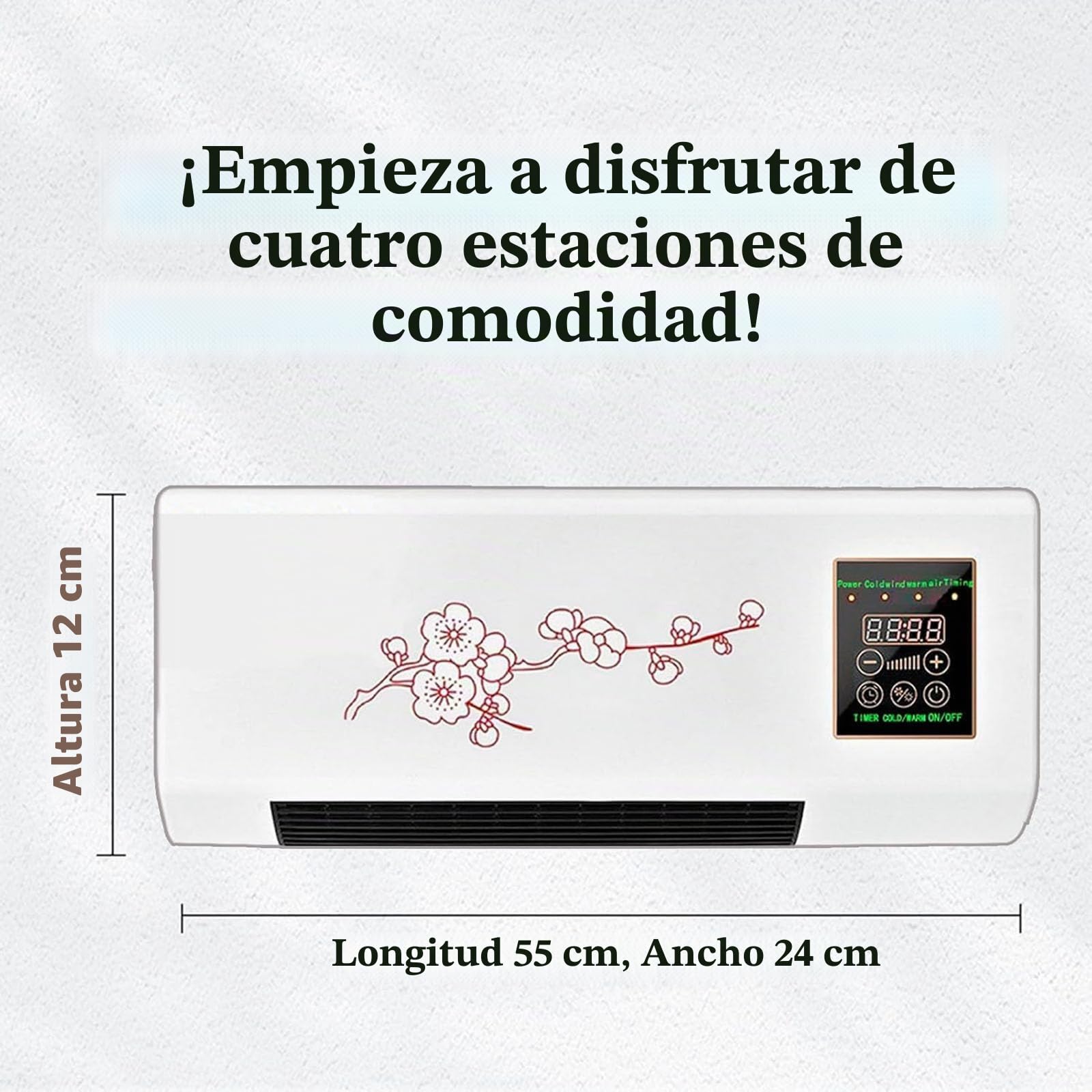 Aire Acondicionado Mini Split sin conductos, 2 en 1 (frío y Calor), montado en la Pared, súper silencioso, con Control Remoto: fácil instalación para el hogar y la Oficina.