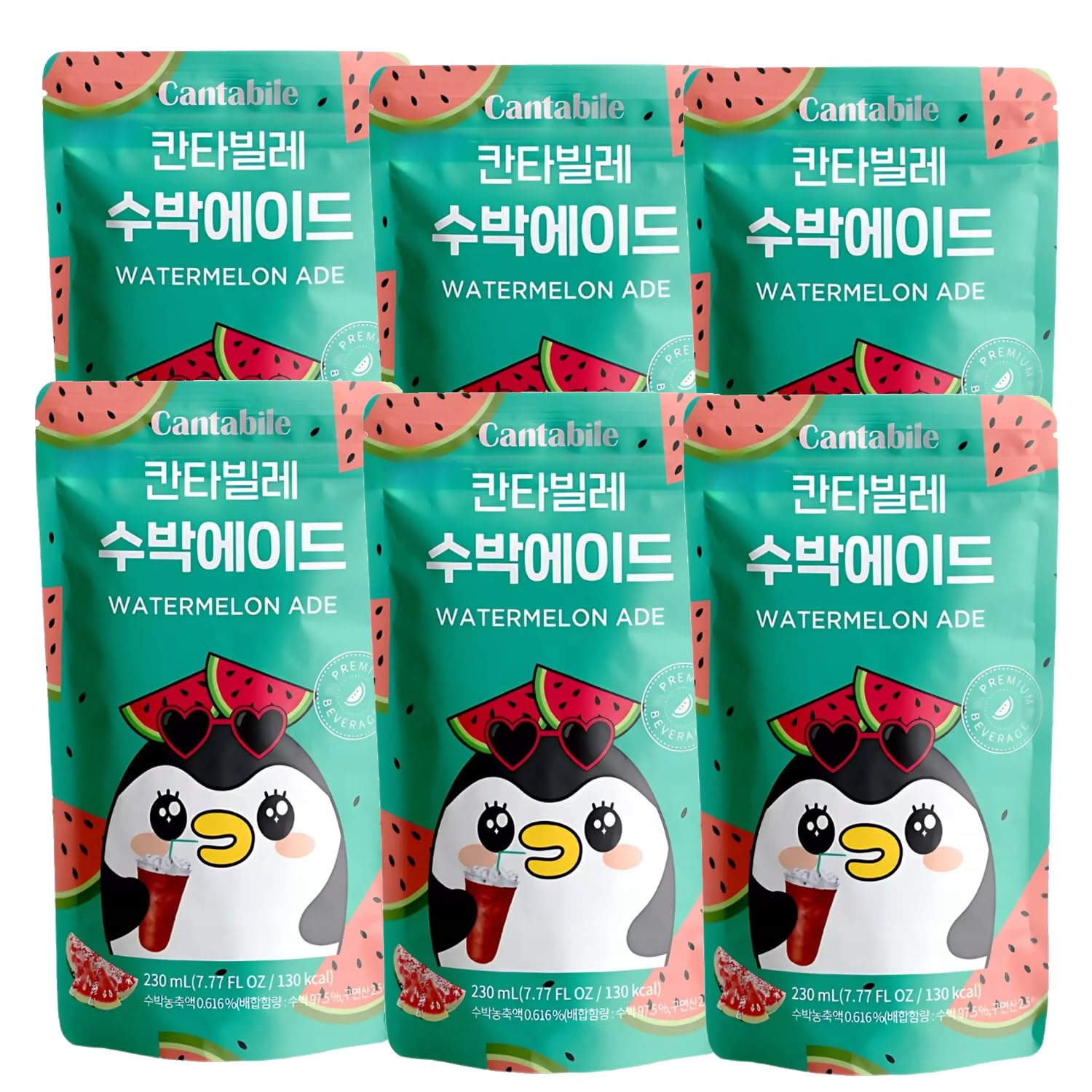 Cantabile Korean Convenience Store Pouch Drink Ready-to-Drink Refreshing Beverage Imported from Korea (Box of 10, Apple)