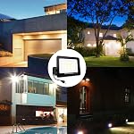 LED Flood Light, 50W 5000lm Waterproof Outdoor Floodlights with Plug, 5000K Daylight White Exterior Flood Light, 300W HPS Equivalent LED Work Light for Garden, Yard, Garage, Porch, 2 Pack