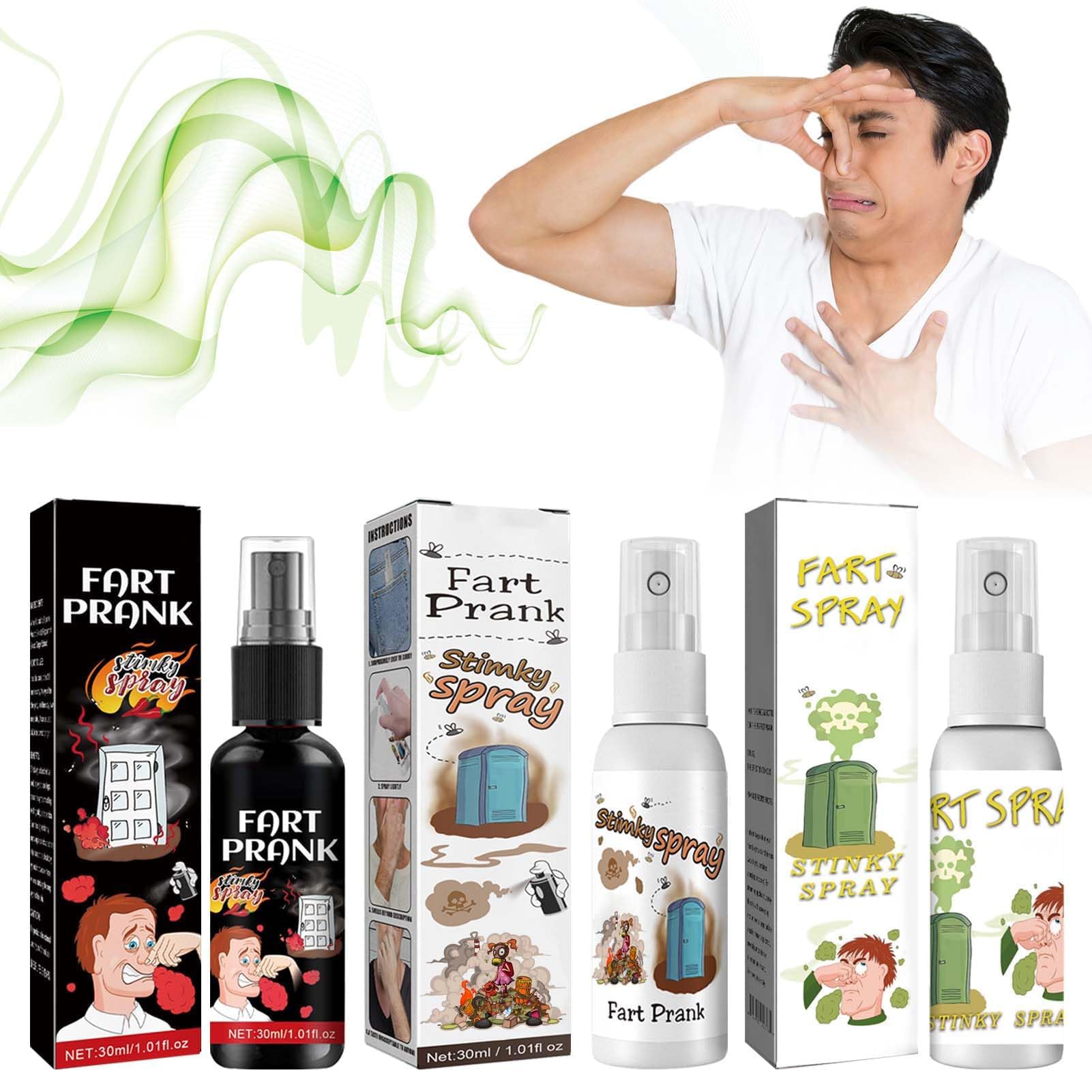 Miioto Fart Spray, Interessante Spray Puzzolente, Potente Fialette Puzzolenti, Articoli per Feste Divertenti, Cattivo Odore di Lunga Durata, Sicuri e Portatili - 30ml*3 (VO-EU0085)