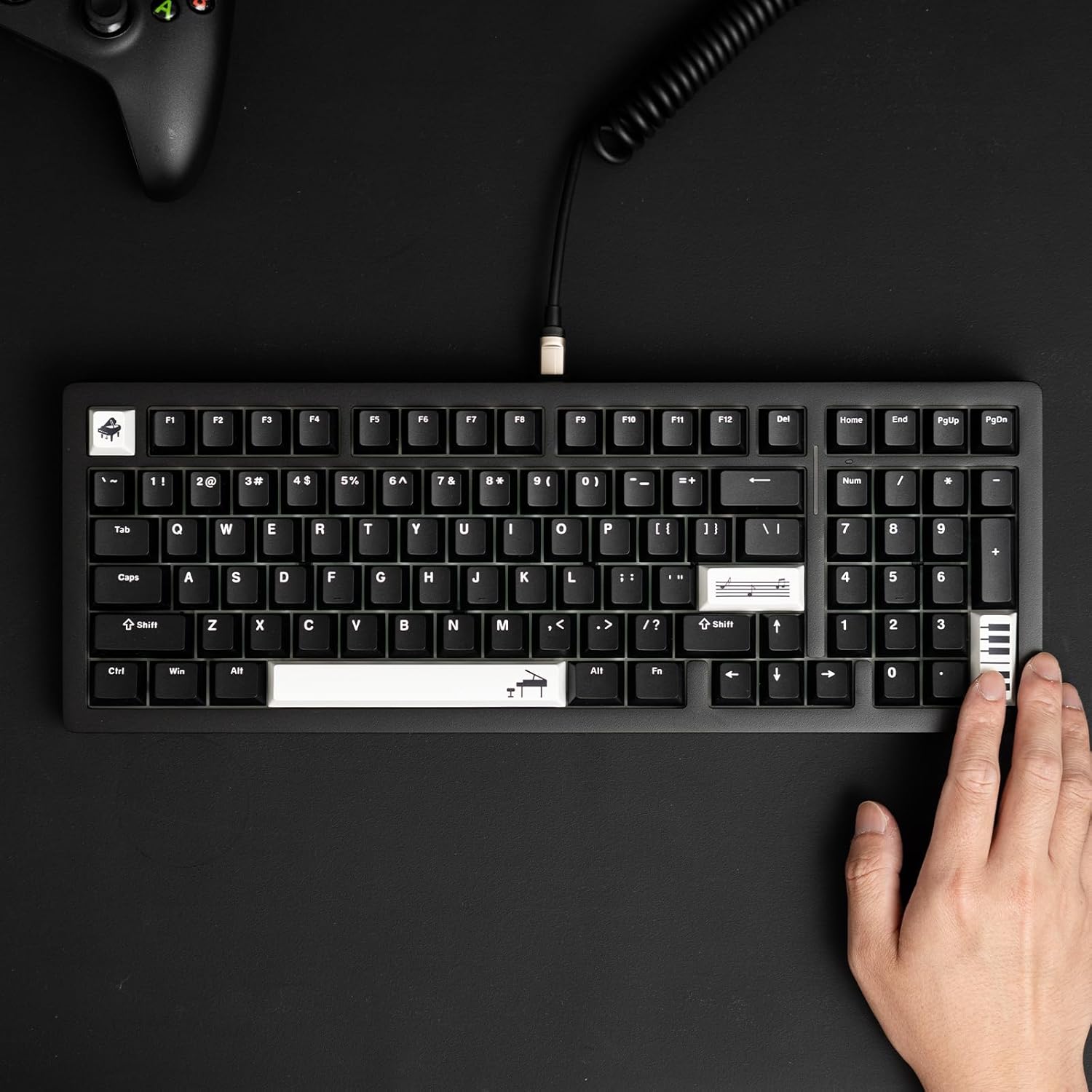 MONSGEEK M2 V5 VIA Aluminum Mechanical Keyboard Quick Release Tri-Mode Gaming Keyboard with 8000 mAh RGB Hot-swappable Black Piano, Pre-lubed Cilantro Switch