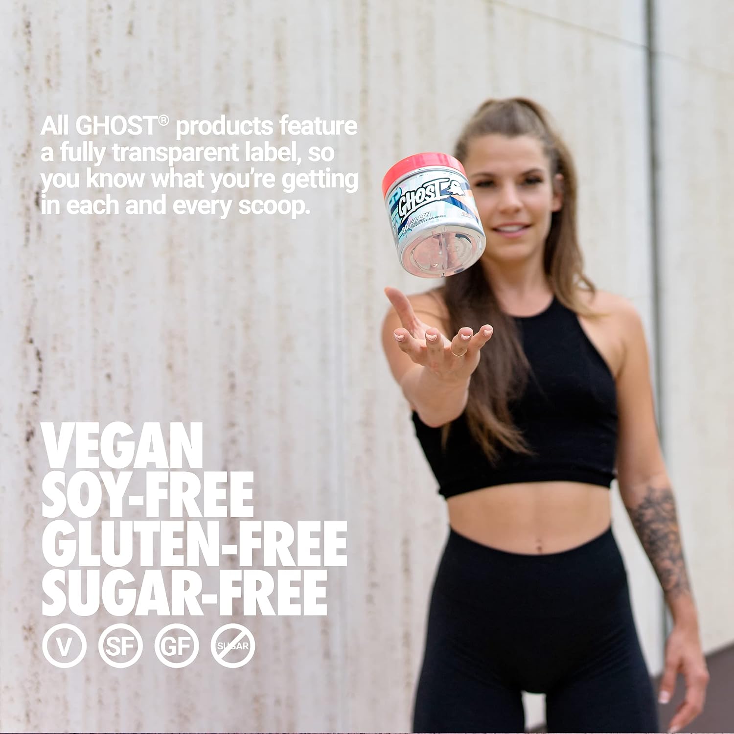 GHOST Glow: Beauty and Detox Support Formula - 30 Servings, Peach - Skin Boosting Biotin and L-Theanine for Antioxidants for Hydration Radiance, Complexion and Nourishment - Vegan, Gluten-Free