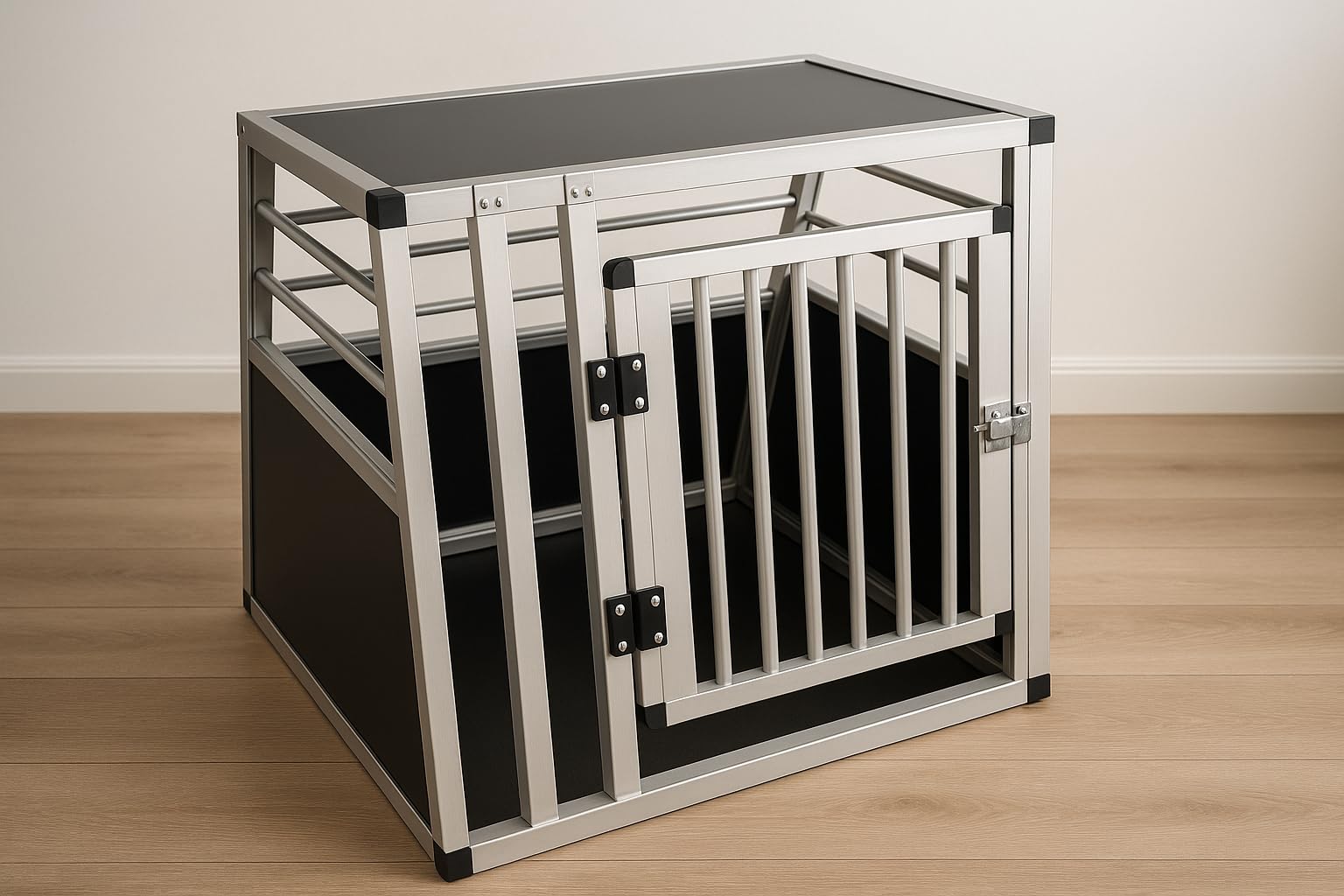 NK Transportín Perro Coche - Jaula para Perro con con Puerta y Cerradura, Ligera y Resistente, Diseño Compacto, Montaje Rápido y Sencillo, Fácil de Limpiar, Espacioso y Cómodo, Tamaño S