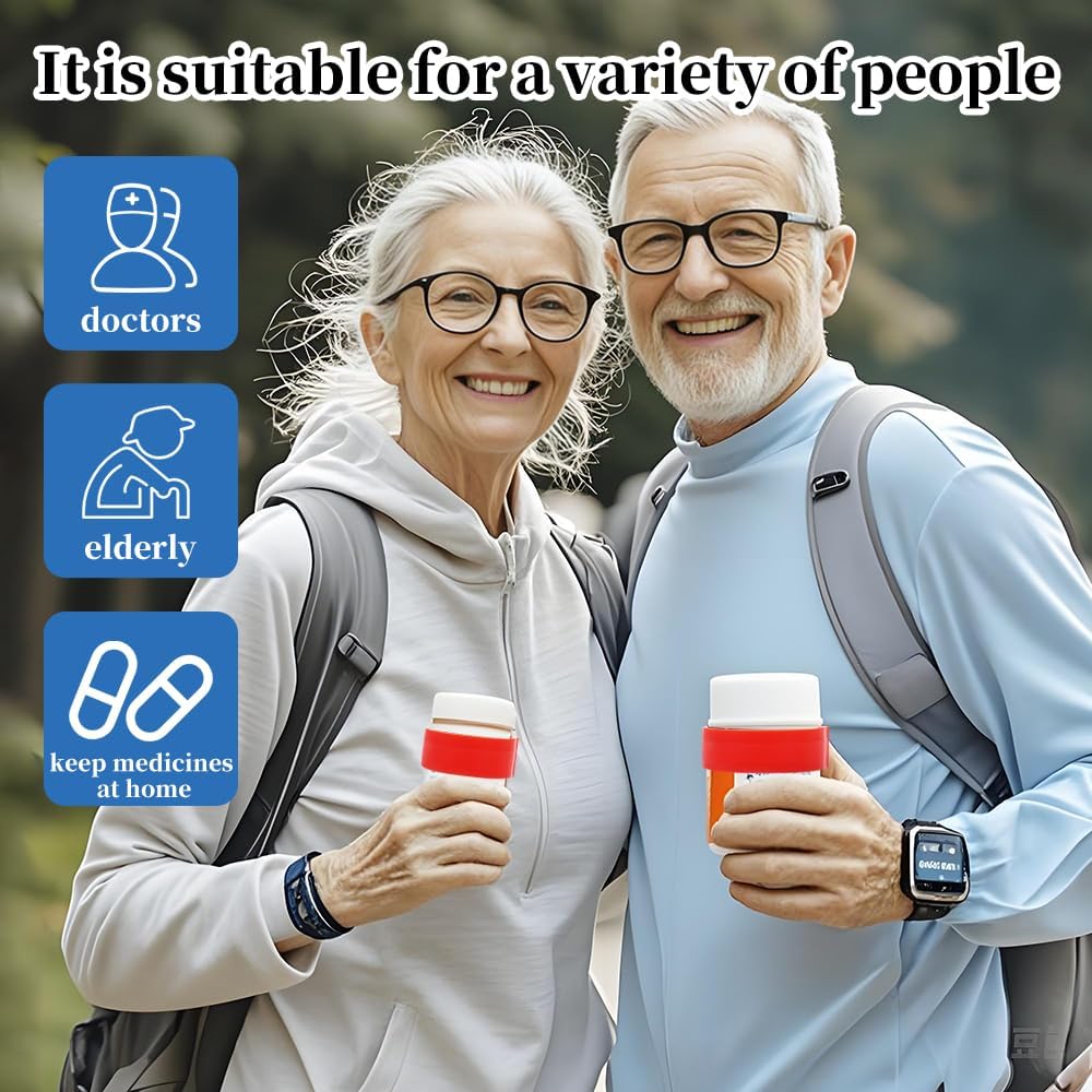 9 Pack Label Clips for Medicine/Pill Bottles - Durable Organizer Clips for Easy Medication Identification, Perfect for Daily Medication & Travel Essentials (Red)