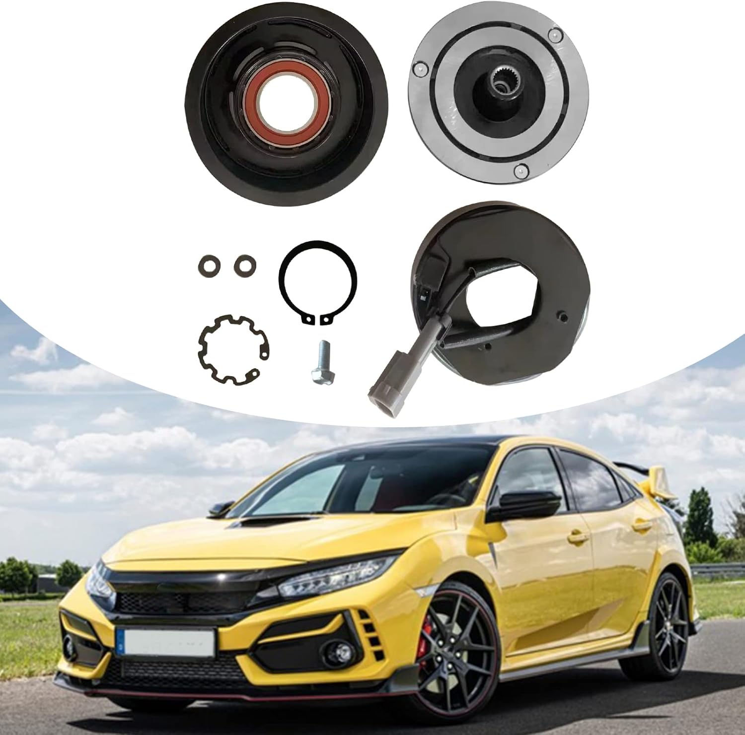 A/C Compressor Clutch Kit for 15-4709 Replacement for GM LQ4 Parts Air Conditioning Compressor Clutch Kit with Clutch, Coil, and Pulley