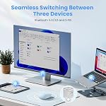 TECKNET Souris sans fil Bluetooth (BT5.0/3.0 & 2.4G) Cliquez sur Compact et Portable USB Mice d'ordinateur optique sans fil, Bluetooth Mouse pour ordinateur portable PC,bleu