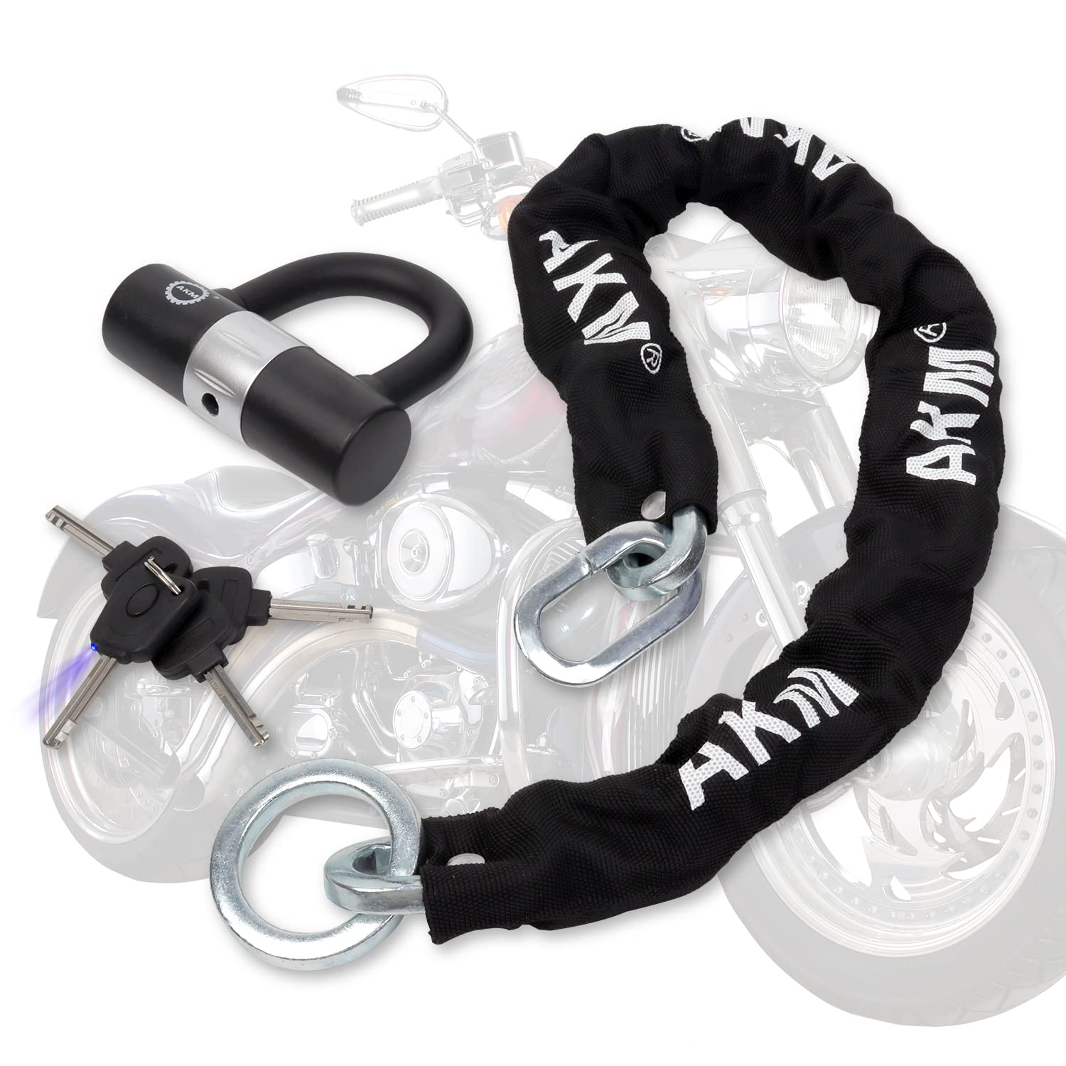 【人気商品】AKM バイクロック極太チェーンロック φ(直径)12mm×1500 Amazon.co.jp: AKM バイクロック【高い耐切断性】極太チェーンロック φ