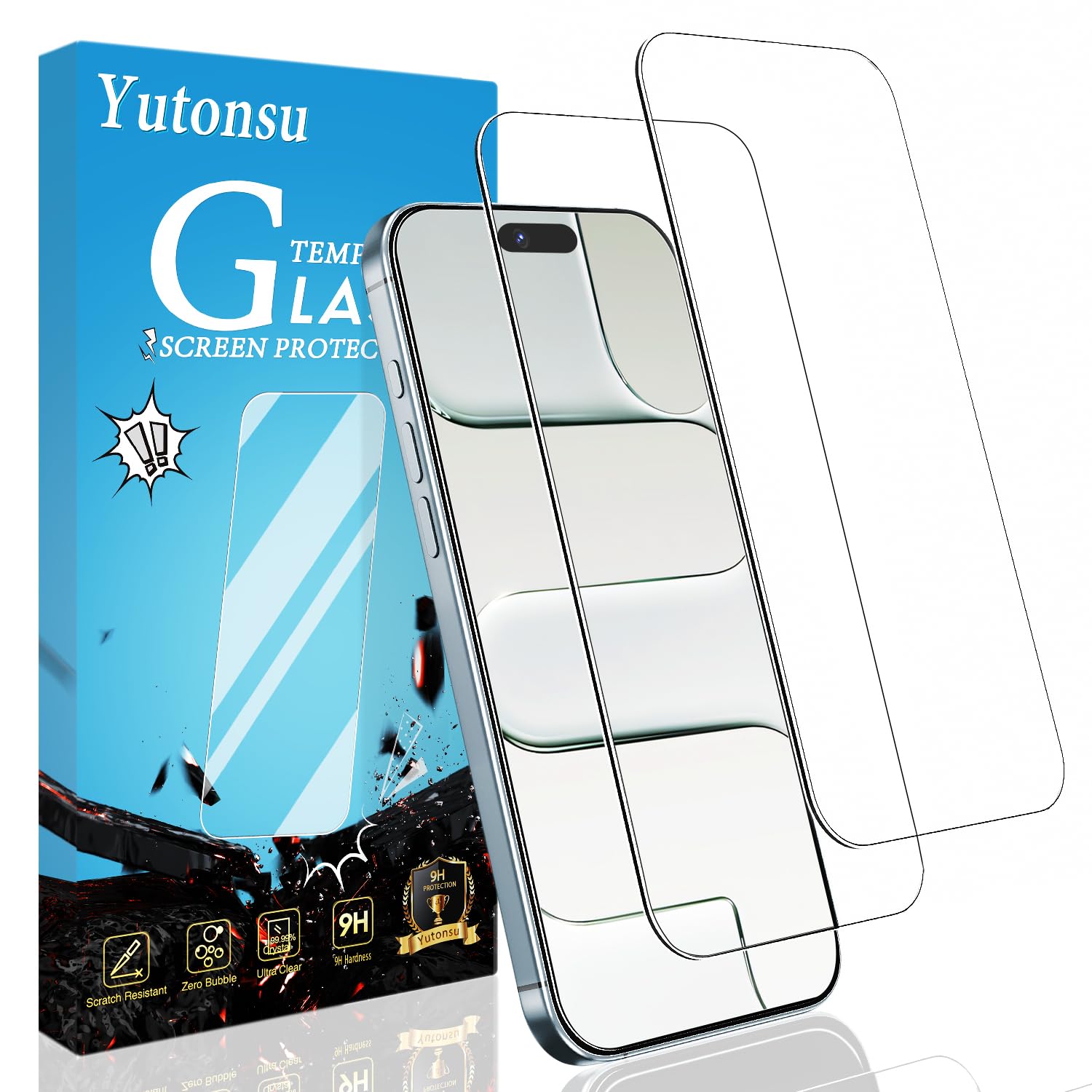 2 Pack Tempered Glass Screen Protector for iPhone 17 Air 6.5-Inch