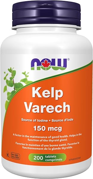 NOW Supplements Kelp 150 mcg Natural Iodine Tablets