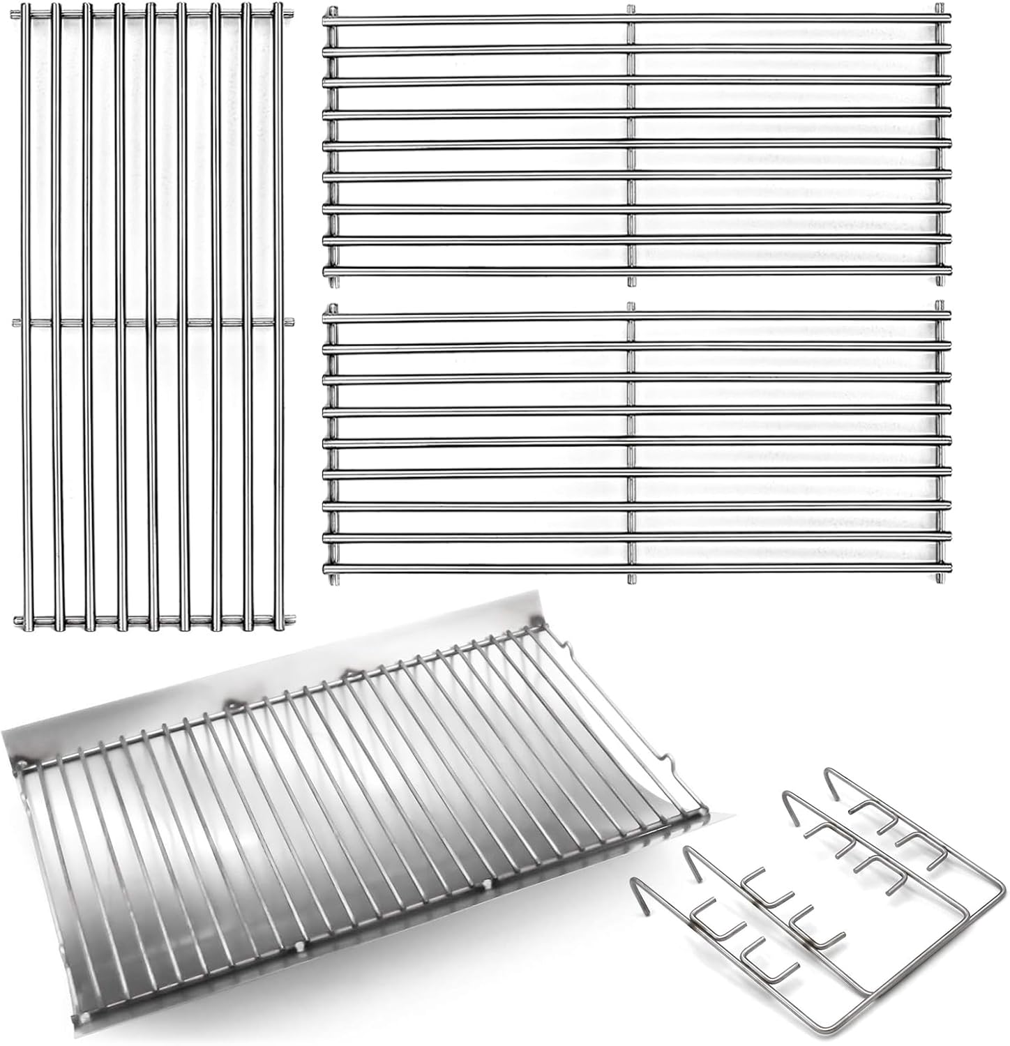 20.4 inches Stainless Steel SZ3509 Fire Grate Hanger and Ash Drip Pan with 3 Pcs 19 3/4" Cooking Grid Grates for Chargriller 5050, Chargriller 5072, 4000, 5252