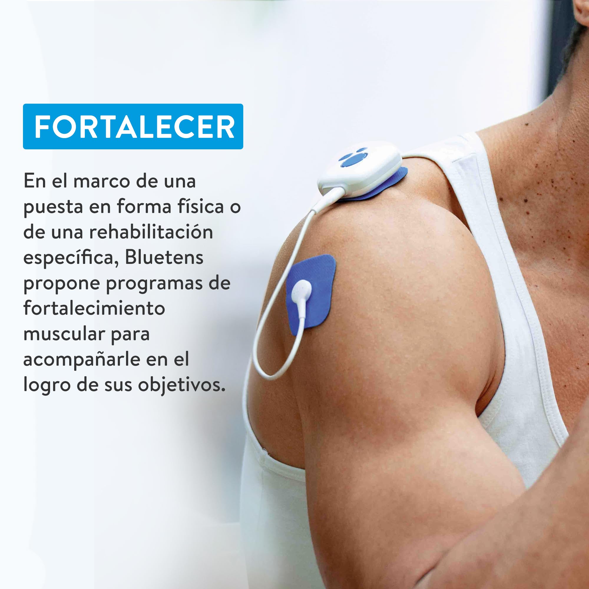 Bluetens Classic 2 Electroestimulador Conectado TENS/EMS Dispositivo de Electroestimulación Muscular y Antidolor para Terapia, Relajación Rehabilitación y Masaje Deportivo mediante Electroestimulación
