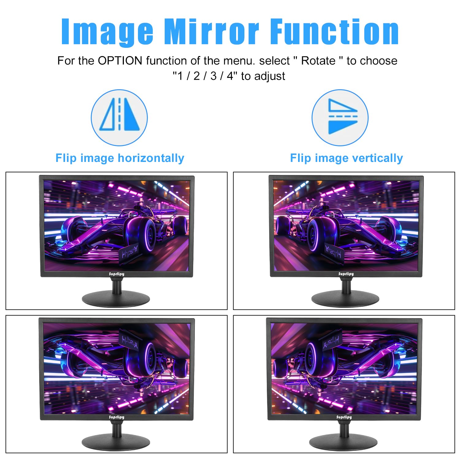 21.5 inch FHD Small IPS Monitor LCD Display Screen 1920x1080 60Hz 16:9 with HDMI BNC VGA AV USB Input Built-in Lounspeakers for CCTV Security Camera DVR PC RasPi