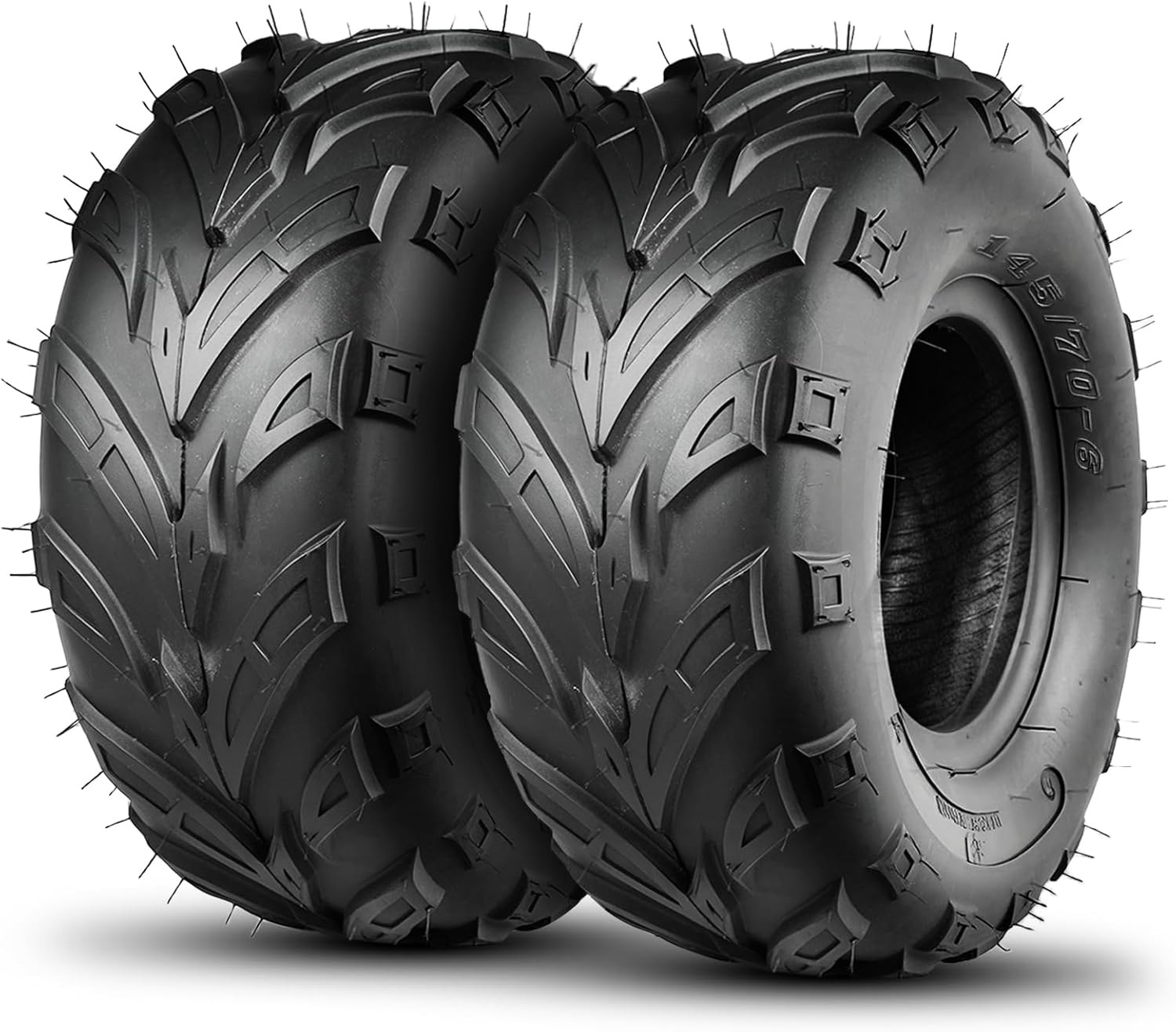 TRIPOWER 145/70-6 Sport ATV Tires: 145 70-6 Go Kart Knobby & Mini Bike Street Tires 145x70-6, 4 PR, Tubeless, Set of 2