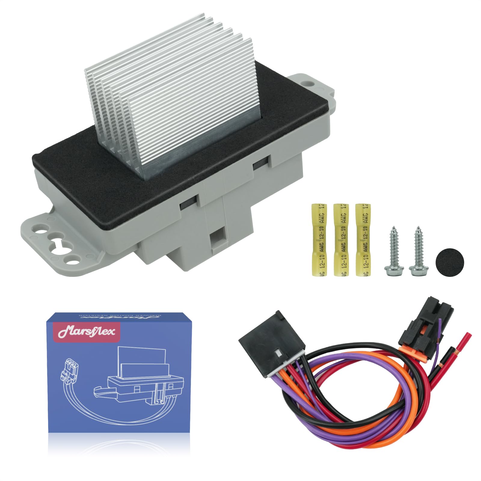 Marsflex Blower Motor Resistor 1581773 2003 2004 2005 2006 2007 for Chevy Chevrolet Tahoe Silverado Trailblazer Avalanche, for GMC Sierra Yukon, Blower Resistor 973-508 89018653 for Auto AC Control