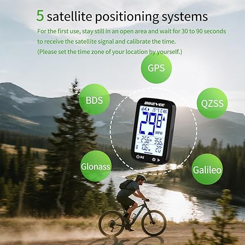 Miniatura 6 de Velocímetro de Bicicleta GPS Ordenador de Ciclismo Inalámbrico – Inicio/Parada Automática, Retroiluminación Automática, Odómetro de Bicicleta