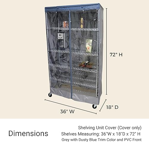 Miniatura 6 de FORMOSA COVERS  Estantería de almacenamiento para estantes de alambre de metal en garaje, hogar, cocina u oficina, panel de visión de PVC gris y