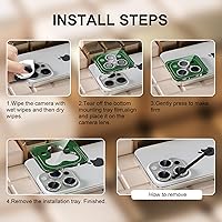 Vista 75 de Misea [3+1] for iPhone 14 Pro/iPhone 14 Pro Max Camera Lens Protector Bling, 9H Tempered Glass Camera Cover Screen Protector Metal Individual Ring