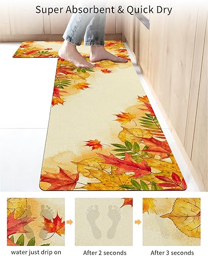 Miniatura 4 de Tapete de baño de hoja de arce para bañera, antideslizante, de secado rápido y absorbente, tierra de diatomeas, fregadero, dormitorio, cocina,