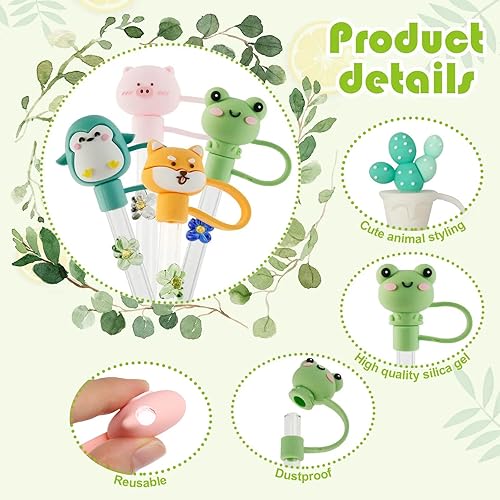 Miniatura 3 de Stanley - 13 fundas de popote compatibles con vasos Stanley de 30 y 40 onzas, bonita cubierta de popote de silicona para vasos, puntas de popote