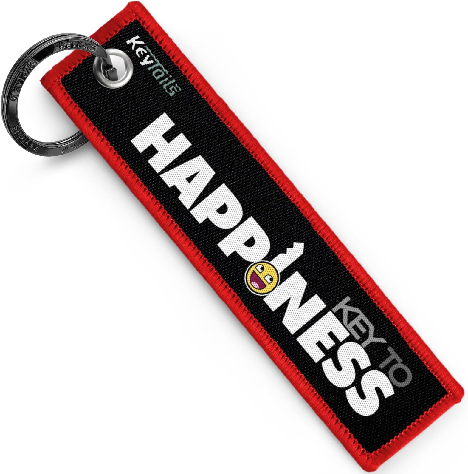 Keychains by Keytails, Premium Quality Key Tag Motorcycle Car Scooter ATV UTV [Key to Happiness ] Red K2HP-RED