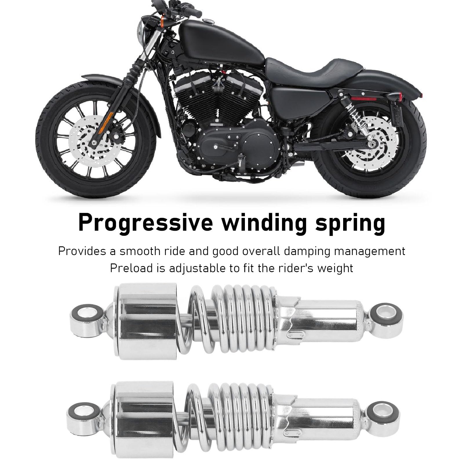 Qqmora Tylny, Progresywny Amortyzator 260 Mm do Touring Classic FLHTC 1983, Zwiększony Komfort Jazdy, Stop Stali, 2 Jednostki