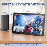 14" Portable TV, Small Television with Antenna ATSC Tuner, Battery Powered TV LCD Monitor 1080P, HDMI, USB, AV in, for Camping, Car, RV, Travel, Remote Control