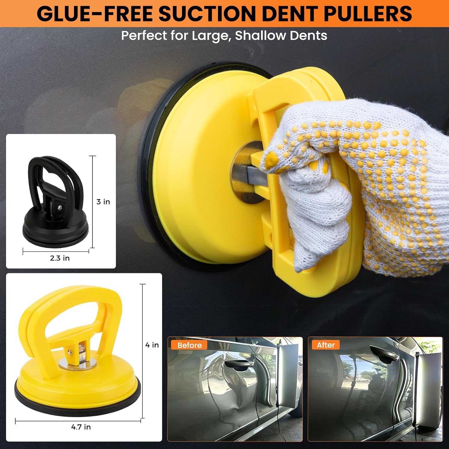 158pcs Car Dent Puller Kit, Paintless Dent Repair Kit with Golden Lifter, Dent Remover Tool for Car Dents, Hail Damage, Door Ding Repair