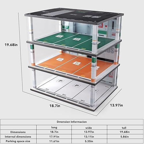 Miniatura 5 de Vitrina modelo de coche a escala 1:18 Diorama Diorama Garage con luces para coches coleccionables de aleación Lego, estante de almacenamiento de