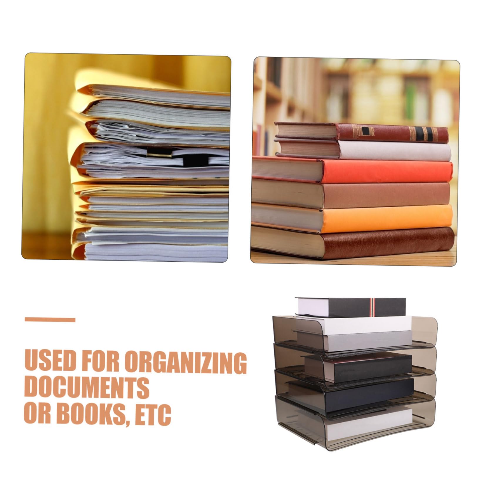 Festa Scuola Decor File Organizer da Scrivania in Acrilico | Multi Layer Storage, Formato A4, Coffee, per Studenti e Insegnanti, Stackable Design, Salvaspazio