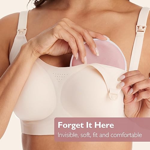 Miniatura 9 de Momcozy Almohadillas de lactancia reutilizables, uso innovador de tela unidireccional que absorbe la humedad y almohadillas lavables de 3 capas,