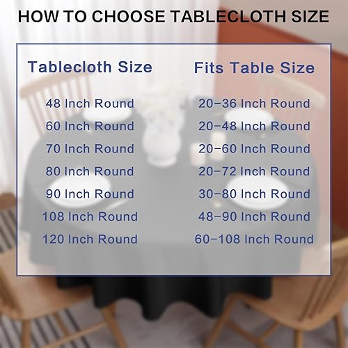 Miniatura 10 de GFCC Mantel redondo de 72 pulgadas, mantel redondo de poliéster para eventos, bodas, fiestas de cumpleaños, banquetes, restaurantes, color blanco