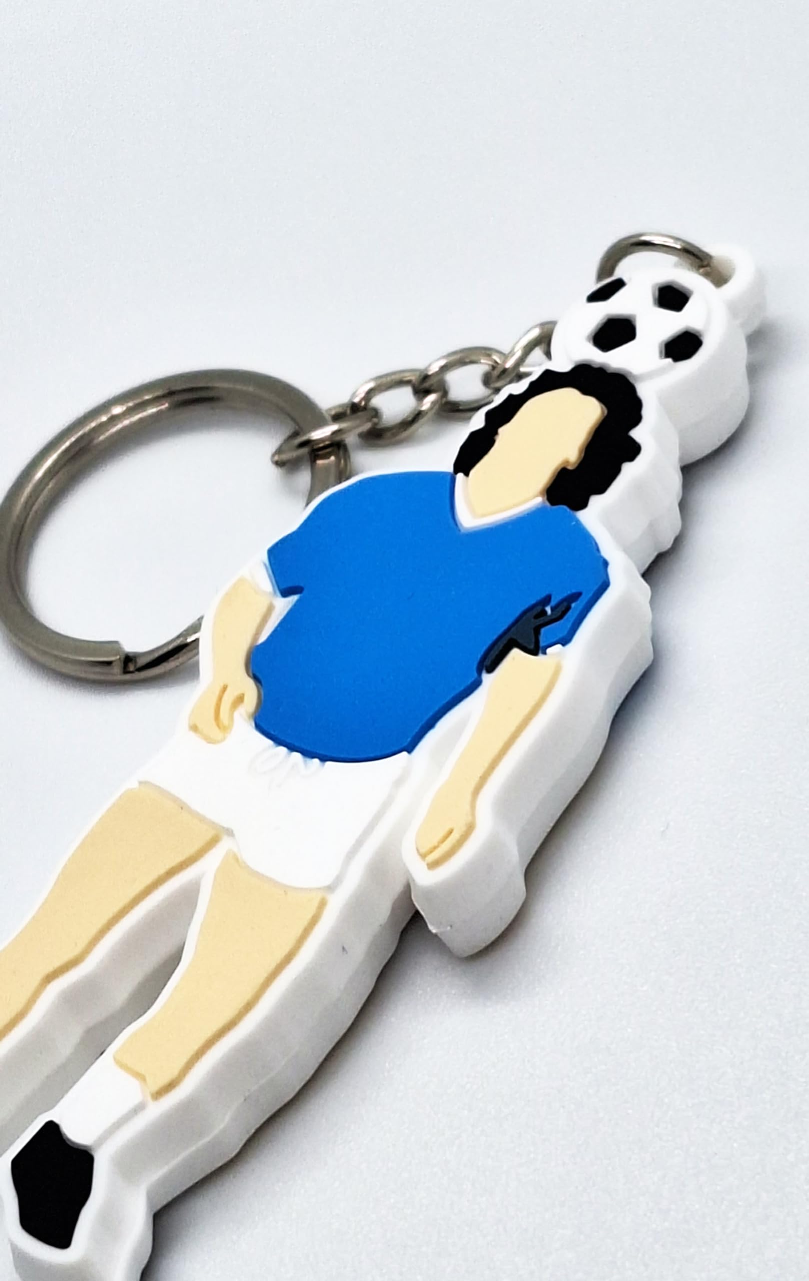 Portachiavi Super rifinito 8cm con forma Diego maglia azzurra gadget idea regalo per tifosi del napoli e fan di diego idea regalo per tifosi napoletani