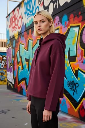 Kad n Kap onlu D k Kol Oversize  rme Sweatshirt Fonksiyonel Dayan kl  Kaliteli Konforlu